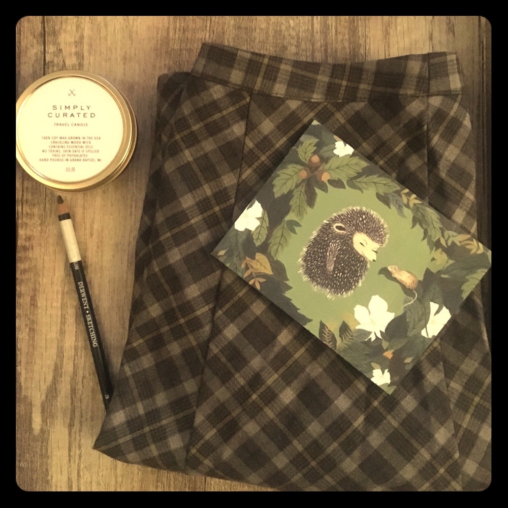 Stile Benetton Brown Plaid Pleated Skirt